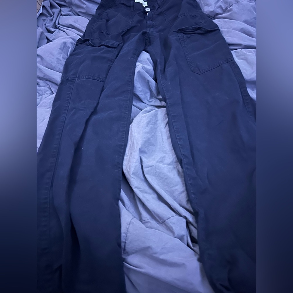 zara black cargo pants size 4